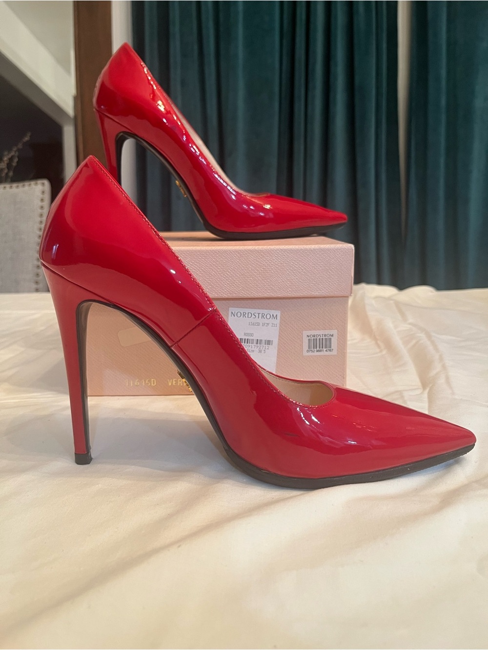 Prada Red Patent Pointed-Toe Pumps - Picture 6 of 7